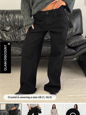 PRINCESS POLLY Classic Black Straight-Leg Jeans